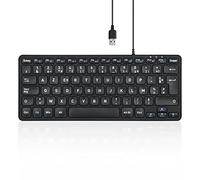 perixx PERIBOARD-432 Mini Keyboard, Slim and Lightweight Design, Large Print Keys, for PC, Laptop, Black, French AZERTY Configuration