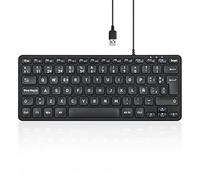 perixx PERIBOARD-432 Mini USB Keyboard with Cable - Type X Scissor Keys - Large Print Letters - Spanish QWERTY