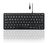 Perixx PERIBOARD-432 Wired USB Keyboard, Slim Design with Large Font Keys, DE Layout