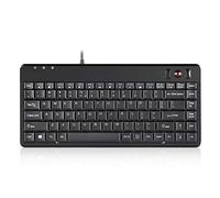 Perixx PERIBOARD-505H PLUS US, Wired Mini Keyboard with Trackball & 2 Hubs - USB - 14mm Optical Trackball - Build-in 2xHub - 1.80 M Cable - Piano Black - Fit with Industrial or Professional Use - US English Layout