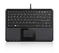 Perixx PERIBOARD-510H Plus - Mini USB Keyboard with Touchpad and 2 USB Ports, Silent Keys, Italian Layout