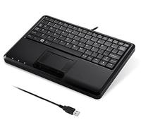 perixx PERIBOARD-510H Plus, Wired Super Mini USB Touchpad Keyboard, X Type Scissor Keys with 2 Built-In Hubs, UK Layout