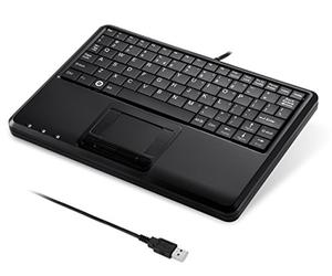 perixx PERIBOARD-510H Plus, Wired Super Mini USB Touchpad Keyboard, X Type Scissor Keys with 2 Built-In Hubs, UK Layout