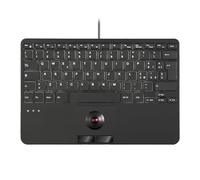 Perixx PERIBOARD-526 IT, Mini USB Wired Keyboard with Trackball - Scissor Keys X Type - 11.18x7.17x1.1 Inch - 2 Integrated USB Hubs - Italian Layout