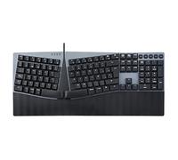 Perixx PERIBOARD-535BR Ergonomic Mechanical Wired Keyboard - Full Size - Brown Low Profile Touch Switches - Programmable Macro Keys - Compatible with Windows and Mac OS X - QWERTY Spanish