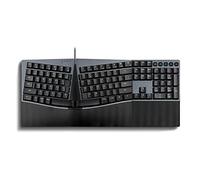 perixx PERIBOARD-535BR Wired Ergonomic Mechanical Split Keyboard - Low-Profile Brown Tactile Switches - Programmable Feature with Macro Keys - Compatible with Windows and Mac OS X - US English, Black