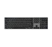 Perixx PERIBOARD-817 Wireless Full-Size UK Keyboard - 2.4 GHz and Bluetooth 5.0 - Rechargeable USB-C - Quiet Scissor-Switch Keys - Numeric Keypad - Windows and macOS Compatible - Black