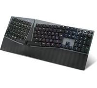 perixx PERIBOARD-835BL Ergonomic Wireless Mechanical Keyboard - RGB, Low-Profile Blue Clicky Switches, Multi-Device, UK QWERTY