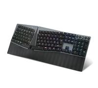 perixx PERIBOARD-835RD Wireless Ergonomic Mechanical Keyboard - Low-Profile Red Linear Switches, RGB Lighting, Multi-Device, UK Layout