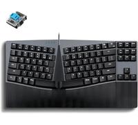 Perixx PERIBOARD-335BL Wired Ergonomic Mechanical Compact Keyboard - Low-Profile Blue Clicky Switches - Programmable Feature with Macro Keys - Compatible with Windows and Mac OS X - US English
