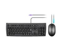 Perixx PERIDUO-107P, Wired Standard PS2 Keyboard and Mouse Combo - Full-Size Layout - Bundle with 3 Button Optical PS2 Mouse - 5.9Ft Cable - Black
