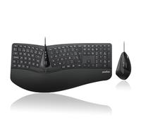 Perixx PERIDUO-505 Ergonomic Keyboard and Mouse Combo with Split Key Layout, Adjustable Wrist Rest, Spanish QWERTY