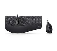 perixx Periduo-505, Wired USB Ergonomic Split Keyboard and Vertical Mouse Combo with Adjustable Palm Rest and Short Tactical Membrane Keys, US English Layout