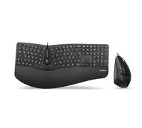perixx PERIDUO-505BDE USB Tastatur, Maus-Set german, QWERTZ, Windows® black Ergonomisch, Handbal