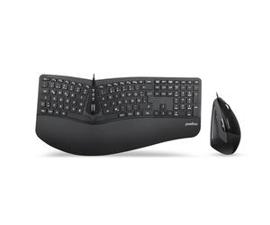 perixx PERIDUO-505BDE USB Tastatur, Maus-Set german, QWERTZ, Windows® black Ergonomisch, Handbal