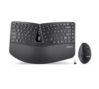 Perixx PERIDUO-606 Wireless Mini Ergonomic Keyboard with Portable Vertical Mouse - Adjustable Palm Rest Stand - Membrane Low Profile Keys - US English