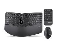 Perixx PERIDUO-606A, 3-in-1 Wireless Compact Ergonomic Keyboard with Vertical Mouse and Numeric Keypad - Adjustable Palm Rest - Tilt Wheel - Membrane Low Profile Keys - US English