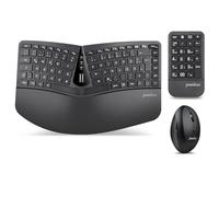 Perixx PERIDUO-606A 3-in-1 Wireless Ergonomic Keyboard, Vertical Mouse, Numeric Keypad, Adjustable Wrist Rest, QWERTZ