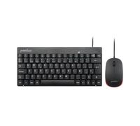 Perixx Periduo-712 Miniature light and small wireless keyboard and mouse combo - Black / Red.