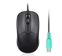 Perixx PERIMICE-209 P Wired Optical Mouse, PS2 Connection, Black - Includes Scroll Wheel, 1000 DPI Precision, Symmetrical Comfort Design for Both Hands, Ideal for Home or Office - Plug and Play