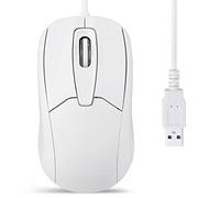 Perixx PERIMICE-209 P, Wired USB Optical Mouse with Scroll Wheel and 1000 DPI, White 11832