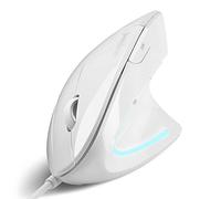 perixx PERIMICE-513W Wired Ergonomic USB Mouse - 6 Buttons with 1000/1600 DPI - Vertical Right-Handed Design - White