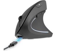 perixx PERIMICE-713R Wireless Rechargeable Vertical Mouse - Duo Wired and Wirel