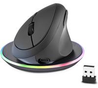 Perixx PERIMICE-719RX Wireless Duo-Rechargeable Ergonomic Vertical Mouse, 2.4GH