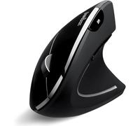 Perixx PERIMICE-813B Bluetooth Vertical Mouse, Wireless 3-in-1 Multi-Device Technology, Travelling Carry Bag Size, Right Handed, Black