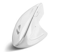 perixx PERIMICE-813W Bluetooth Vertical Mouse - Wireless 3-in-1 Multi-Device Spec - Travelling Carry Bag - Ergonomic Right-Handed Design - White