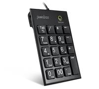 Perixx PERIPAD-202HB, Numeric Keypad for Laptop - USB - Built-in 2xUSB Hub - Tab Key Feature - Full Size 19 Keys - Big Print Letters - Silent X Type Scissor Keys - Black
