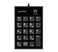 Perixx PERIPAD-202UB, Numeric Keypad for Laptop - USB - Tab Key Feature - Full Size 19 Keys - Big Print Letters - Silent X Type Scissor Keys - Black