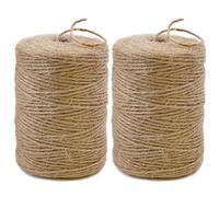 PerkDecor 2Pack 2mm Natural Jute Twine String 1600 Feet Long Twine String for Crafting Gardening Gift Wrapping Macrame DIY Home Decor (Brown-800Feet/Roll)