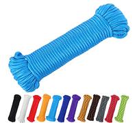 PerkHomy 100 ft 1/4 inch (7mm) Nylon Poly Rope Flag Pole Polypropylene Clothes Line Camping Utility Good for Tie Pull Swing Climb Knot (Sky Blue)