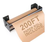 Perkhomy 36 Inch Paper Roll Dispenser and Cutter - Heavy-Duty Wall Mountable, Non Slip Tabletop - Kraft, Freezer, Butcher Paper - Up to 300ft Rolls (Black, 36 Inch)