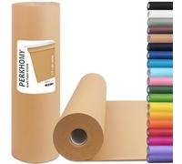 PerkHomy Brown Kraft Paper Roll (445mm x 46m) for Gift Wrapping Bulletin Board Craft Art Bouquet Flower Packing Moving Shipping Floor Covering Table 70GSM 50LB
