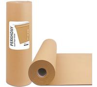 PerkHomy Brown Kraft Paper Roll (445mm x 92m) for Gift Wrapping Bulletin Board Craft Art Bouquet Flower Packing Moving Shipping Floor Covering Table 70GSM 50LB (Brown, 17.5" x 300')