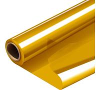 PerkHomy Clear Cellophane Wrap Roll 16" 3 Mil Thick Cellophane For Gift Basket Treats Goodie Wrapping Craft Flower Bouquet Plastic (Gold, 100ft (16in Width))