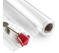 PerkHomy Clear Cellophane Wrap Roll 16" x 100' 3 Mil Thick Cellophane For Gift Basket Treats Goodie Wrapping Craft Flower Bouquet Plastic (Clear, 100ft (16in Width))
