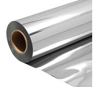 PerkHomy Colored Cellophane Wrap Roll 16" x 100' 3 Mil Thick Cellophane For Gift Basket Treats Goodie Wrapping Craft Flower Bouquet Plastic (Silver, 100ft (16in Width))
