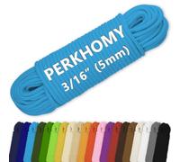 PerkHomy Cotton Rope 3/16" (5mm) 100 ft Multi Purpose Utility Diamond Braided Cord, Natural Cotton for Clothes Line Camping Crafting Flag Pole, Sky Blue
