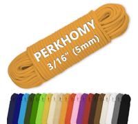 PerkHomy Cotton Rope 3/16" (5mm) 100 ft Multi Purpose Utility Diamond Braided Cord, Natural Cotton for Clothes Line Camping Crafting Flag Pole, Gold