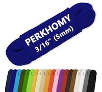 PerkHomy Cotton Rope 3/16" (5mm) 100 ft Multi Purpose Utility Diamond Braided Cord, Natural Cotton for Clothes Line Camping Crafting Flag Pole, Blue
