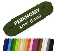 PerkHomy Cotton Rope 3/16" (5mm) 100 ft Multi Purpose Utility Diamond Braided Cord, Natural Cotton for Clothes Line Camping Crafting Flag Pole, Army Green