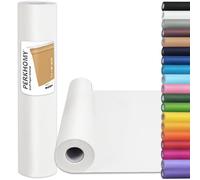 PerkHomy White Kraft Paper Roll 17.5" x 1,200" (100') for Gift Wrapping Bulletin Board Craft Art Bouquet Flower Packing Moving Shipping Floor Covering Table 70GSM 50LB (White, 17.5" x 100')