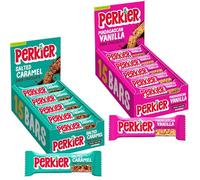 Perkier Salted Caramel Dark Chocolate & Madagascan Vanilla Dark Chocolate Bundle, 30 Bars, 2 Flavours