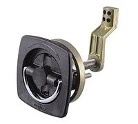 Perko 0932DP1BLK Flush-Mount Non-Locking Latch with Offset Cam Bar and Flexible Polymer Strike for 1-1/8" to 2" Hole - Black