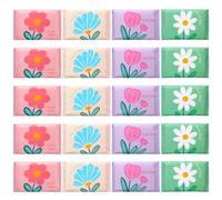 PerKoop 100 Pack Pocket Tissues Travel Slim Packs Small Facial Tissues Wallet Size Toilet Paper for Travel Guest Wedding Supplies, 4 Styles(Cute Floral)