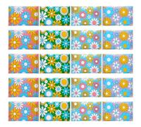 PerKoop 100 Pack Pocket Tissues Travel Slim Packs Small Facial Tissues Wallet Size Toilet Paper for Travel Guest Wedding Supplies, 4 Styles(Daisy)