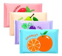 PerKoop 100 Pack Pocket Tissues Travel Slim Packs Small Facial Tissues Wallet Size Toilet Paper for Travel Guest Wedding Supplies, 4 Styles(Fruits)